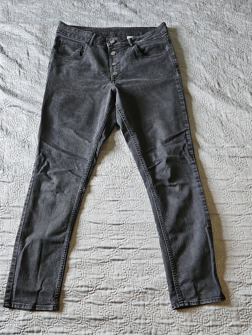 H&M Classic Black High-Rise Button-Fly Women's Jeans